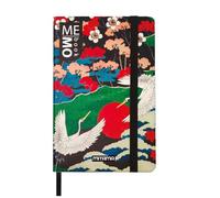 Mitama Cuaderno grande - Gráficos japoneses - MEMO BOOK - NOTEBOOK - Tapa Soft Touch - Bolsillo interior + lápiz incluido - Hojas a cuadros de 5 mm - 13 x 21 cm