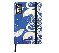Mitama Cuaderno grande - Gráfico WAVES - MEMO BOOK - NOTEBOOK - Tapa Soft Touch - Bolsillo interior + lápiz incluido - Hojas a cuadros de 5 mm - 13 x 21 cm
