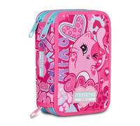 Mitama Estuche Escolar 3 Compartimentos, Cutiecat, Contenido 47 Piezas, Completo de lápices, rotuladores, portalápices Escuela Primaria niña