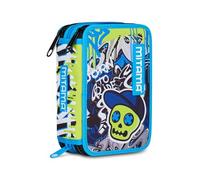 Mitama Estuche Escolar con 3 Compartimentos, School Skate, con rotuladores, lápices, Ceras, etc.