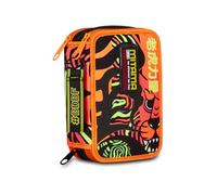 Mitama Estuche Escolar con 3 Compartimentos, Super Triple Strong Tiger, Contenido 50 Unidades, Incluye lápices, rotuladores, portalápices Escuela Primaria niño, Naranja., Talla única, Estuche con 3