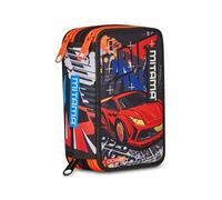 Mitama Estuche Escolar con 3 Compartimentos, Triple Mitadrift, Contenido 47 Piezas, Completo de lápices, rotuladores, portalápices Escuela Primaria niño, Turquesa, Moderno
