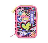 Mitama Estuche Escolar con 3 Compartimentos, Urban Queen, con rotuladores, lápices, Ceras, etc.