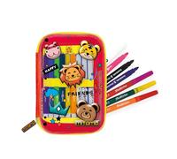 Mitama Estuche Escolar Magic Pensil Case, Niños, Amarillo, Animal, Completo con Rotuladores, Escuela y Tiempo Libre, Amarillo, Talla única, Moderno