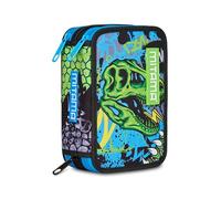 Mitama Estuche Escolar Triple Mitarex de 3 Compartimentos, 47 Unidades, Incluye lápices, rotuladores, portalápices para la Escuela Primaria para niños, Color Negro, Negro, Moderno