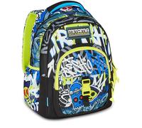 Mitama Mochila escolar School Skate, New Plus, triple compartimento, bolsillos porta botella, correas ergonómicas, escuela primaria niño, mediana, multicolor, Talla única