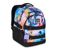 Mitama Mochila escolar Water Color, #BDBF, triple compartimento, bolsillos porta botella, correas ergonómicas, escuela primaria niña, mediana, multicolor, Talla única