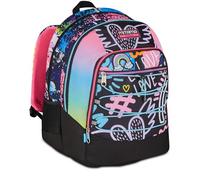 Mitama Mochila escolar, X Plus Lovelbeat, triple compartimento, rosa, bolsillos porta botella, respaldo con fondo integrado, correas acolchadas, mochila escolar media, niña