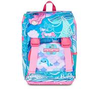 Mitama Mochila extensible con 4 cremalleras, color turquesa, gran capacidad, doble compartimento, respaldo preformado, niña, escuela primaria