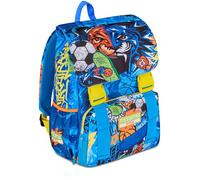 Mitama Mochila extensible con 4 cremalleras, TIGERPLAY, azul, gran capacidad, bolsillo porta botella, doble compartimento, respaldo preformado, niño, escuela primaria