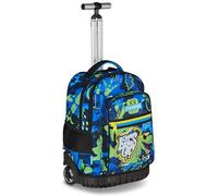 Mitama Mochila Trolley Run Maxi CoolDino, correas retráctiles, niños y niñas, bolsillo porta botella, doble uso, azul
