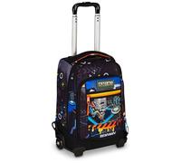 Mitama Trolley escolar DR Junior Cyberplay negro, con Mega compartimento y doble asa, escuela primaria y media, trolley tiempo libre, niño y niño