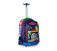 Mitama Trolley Run Escuela Mysterious Warriors, Doble Compartimento, Azul y Naranja, Escuela Primaria y Tiempo Libre, niño niño, Turquesa, Talla única, Trolley