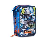 Mitama Urbanloop - Estuche escolar con 3 compartimentos, 47 piezas, con lápices, rotuladores, portalápices para escuela primaria para niño