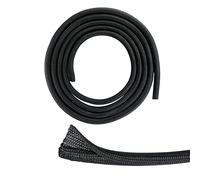 Mitavo - Organizador de Cables de 3 m con Cierre automático, Cubre Cables, Protector Cables de 12-20 mm de Diámetro, Oculta Cables Tejida en Negro.