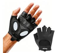 MitButy Guantes Gimnasio para Hombre y Mujer - Guantes sin Dedos para Gym, Crossfit, Pesas, Deporte & Fitness con Puntos Antideslizantes de Silicona para Agarre Seguro & Protección de la Palma