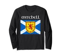 Mitchell - Bandera de Escocia con nombre de familia del clan escocés Manga Larga