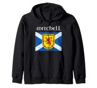 Mitchell - Bandera de Escocia con nombre de familia del clan escocés Sudadera con Capucha