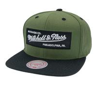 Mitchell & Ness 2 Tone Box Logo - Gorra de béisbol Snapback con Visera Plana, Olive-Black