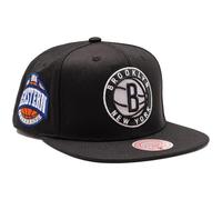 Mitchell & Ness Brooklyn Nets NBA Conference Patch Black Original Fit Snapback Cap - One-Size