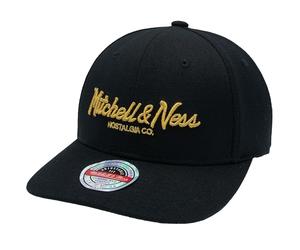 Mitchell & Ness Classic Red Pinscript Snapback, Black/Gold