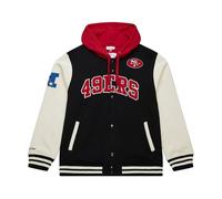 Mitchell & Ness Courtside Fleece NFL Vintage College Chaqueta con capucha - San Francisco 49ers, Talla XL, Cierre de botón, Hombres, Mujeres, Niños, Unisex, Primavera, Verano, Otoño, Invierno