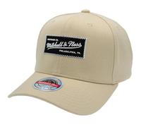 Mitchell & Ness Gorra de béisbol clásica con logotipo de goma roja, caqui, Talla única