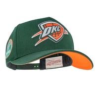Mitchell & Ness Gorra NBA Green Orange | Pro Crown Fit | con cierre Snapback ajustable, Oklahoma City Thunder, Talla única