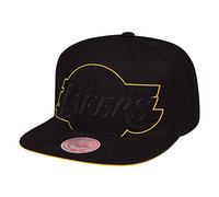 Mitchell & Ness - Gorra XL con cierre a presión y logotipo de Los Angeles Lakers, color negro