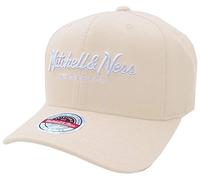 Mitchell & Ness INTL230 Khaki Pinscript Classic Red Stretch Snapback Cap Adjustable Fit