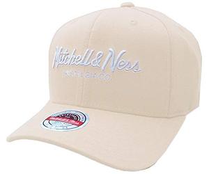 Mitchell & Ness INTL230 Khaki Pinscript Classic Red Stretch Snapback Cap Adjustable Fit