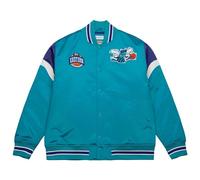 Mitchell & Ness M&N Heavyweight Chaqueta de satén NBA Charlotte Hornets, azul turquesa, L