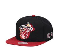 Mitchell & Ness Miami Heat Logo Blur Hardwood Classic Snapback Cap, Negro , Talla única