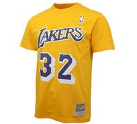 Mitchell & Ness Name & Number Camiseta (NBA | HWC | NFL), Los Angeles Lakers - Johnson, color amarillo y morado, XL