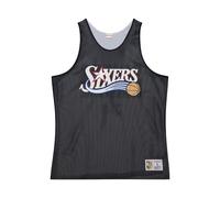 Mitchell & Ness NBA - Camiseta de tirantes reversible con logo vintage, color negro, Philadelphia 76ers Black, L