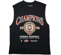 Mitchell & Ness NBA Championship Ring 1996 Sleeveless Camiseta Negra 100% Algodón Hombre Mujer Niños Unisex Primavera Verano Otoño Invierno Baloncesto Deportes EE.UU, Chicago Bulls Black, XL