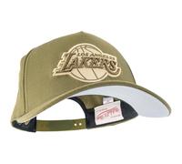 Mitchell & Ness NBA Fashion Basic Pro Snapback Gorra con Snapback Oliva Blanca Ajustable Hombres Mujeres Niños Unisex Primavera Verano Otoño Invierno, Olive Los Angeles Lakers, Talla única