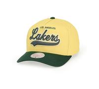Mitchell & Ness NBA Harvest Gold Pro Crown Snapback Gorra de Basecap, Amarillo/Verde, Talla única, Ajustable, Hombre, Mujer, Niños, Unisex, Primavera, Verano, Otoño, Invierno, Los Angeles Lakers