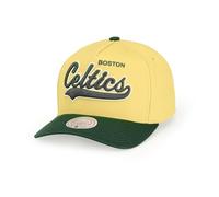 Mitchell & Ness NBA Harvest Gold Pro Crown Snapback Gorra de Basecap, Amarillo/Verde, Talla única, Ajustable, Hombre, Mujer, Niños, Unisex, Primavera, Verano, Otoño, Invierno, Boston Celtics, Talla