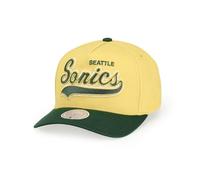 Mitchell & Ness NBA Harvest Gold Pro Crown Snapback Gorra de Basecap, Amarillo/Verde, Talla única, Ajustable, Hombre, Mujer, Niños, Unisex, Primavera, Verano, Otoño, Invierno, Seattle Supersonics