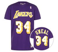 Mitchell & Ness NBA Name & Number Los Angeles Lakers Shaquille O'Neal - Camiseta para hombre, morado, L