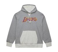 Mitchell & Ness NBA - Sudadera clásica con capucha para hombre, cuello redondo, corte ajustado, ropa de fitness, Los Angeles Lakers Gris, M