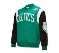 Mitchell & Ness NBA Team Origins - Chaqueta de satén ligera con logotipo vintage, Boston Celtics Green, L
