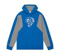 Mitchell & Ness NFL Color Blocked Sudadera con Capucha 2.0 - Capucha con Cordones Mangas de Color Contraste Hombre Mujer Niños Unisex Primavera Verano Otoño Invierno, Los Angeles Rams | Azul/Gris, S