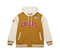 Mitchell & Ness NFL Vintage College Chaqueta con capucha, mangas de color contrastante, cierre de botón, para hombres, mujeres, niños, unisex, primavera, verano, otoño, invierno, M