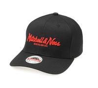 Mitchell & Ness PINSCRIPT BASECAP - Gorra Snapback Roja Clásica con Cierre Ajustable (elástico), para Hombre, Mujer, Niños, Unisex, Primavera, Verano, Otoño, Invierno, negro-rojo, Talla única
