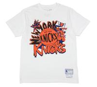 Mitchell & Ness Play by Play (NBA/HWC) Camiseta de Manga Corta Blanca 100% Algodón Hombres Mujeres Niños Unisex Primavera Verano Otoño Invierno Baloncesto Deportes EE.UU, Ney York Knicks, XL