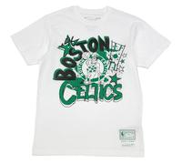 Mitchell & Ness Play by Play (NBA/HWC) Camiseta de Manga Corta Blanca 100% Algodón Hombres Mujeres Niños Unisex Primavera Verano Otoño Invierno Baloncesto Deportes EE.UU, Boston Celtics, M