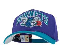 Mitchell & Ness Team Arch Gorra de Béisbol con Cierre a Classic Red Presión - Charlotte Hornets (Lila/Turco)