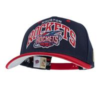 Mitchell & Ness Team Arch Gorra de Béisbol con Cierre a Classic Red Presión - Houston Rockets (Azul Oscuro/Rojo)